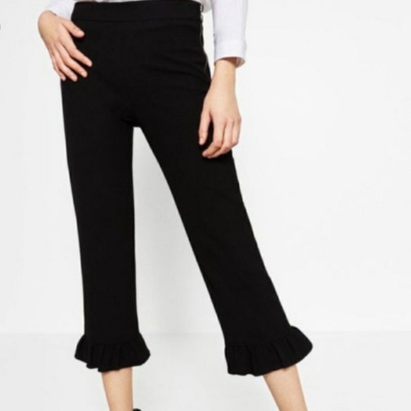 zara ruffle pants